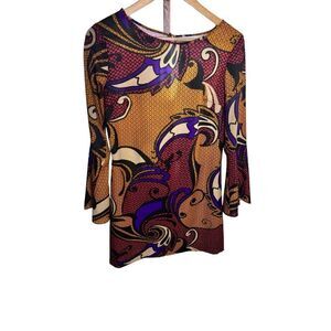 New York & company multicolor bold mini shirt dress sz S